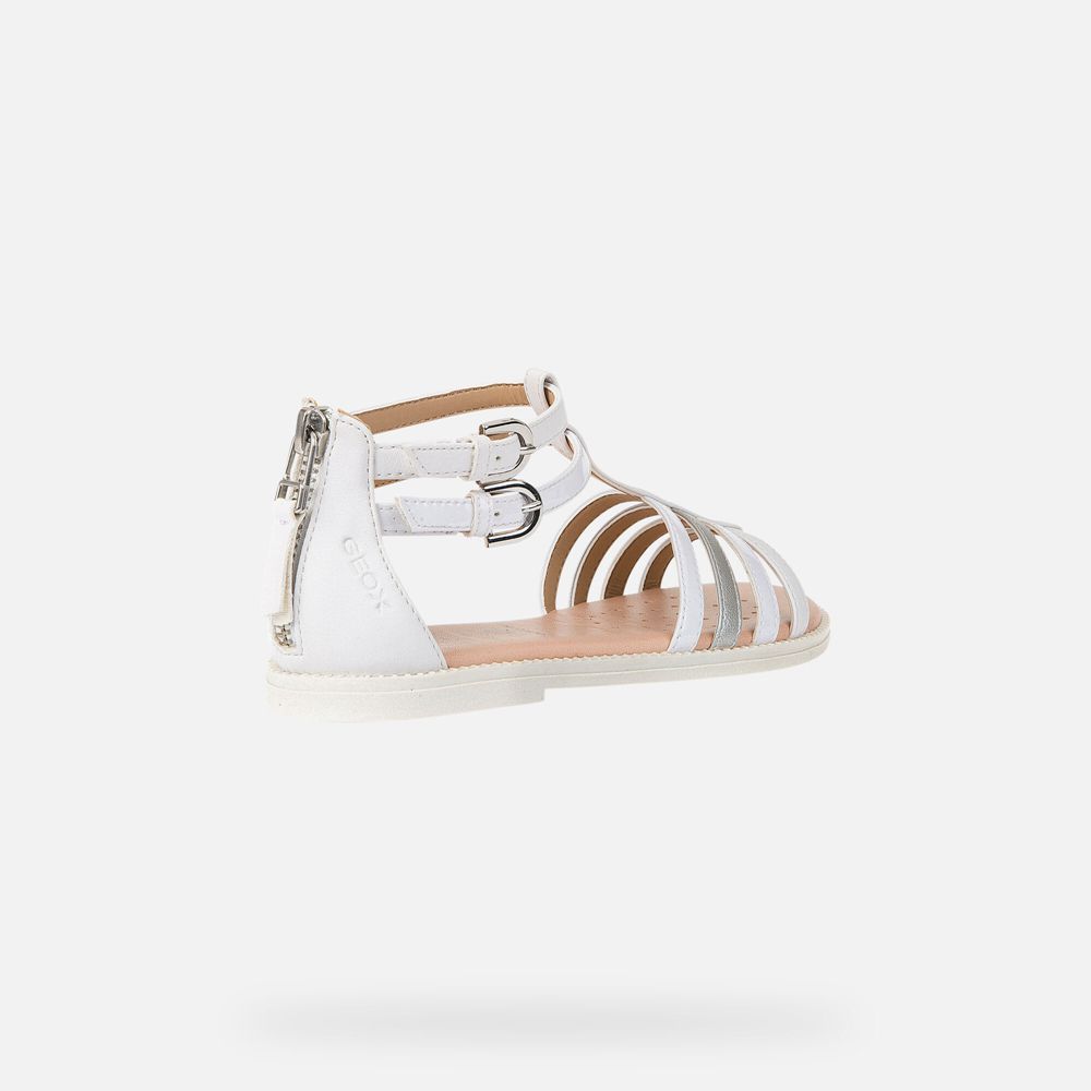 Sandalias Geox Menina Branco - Karly - WBUZX2571